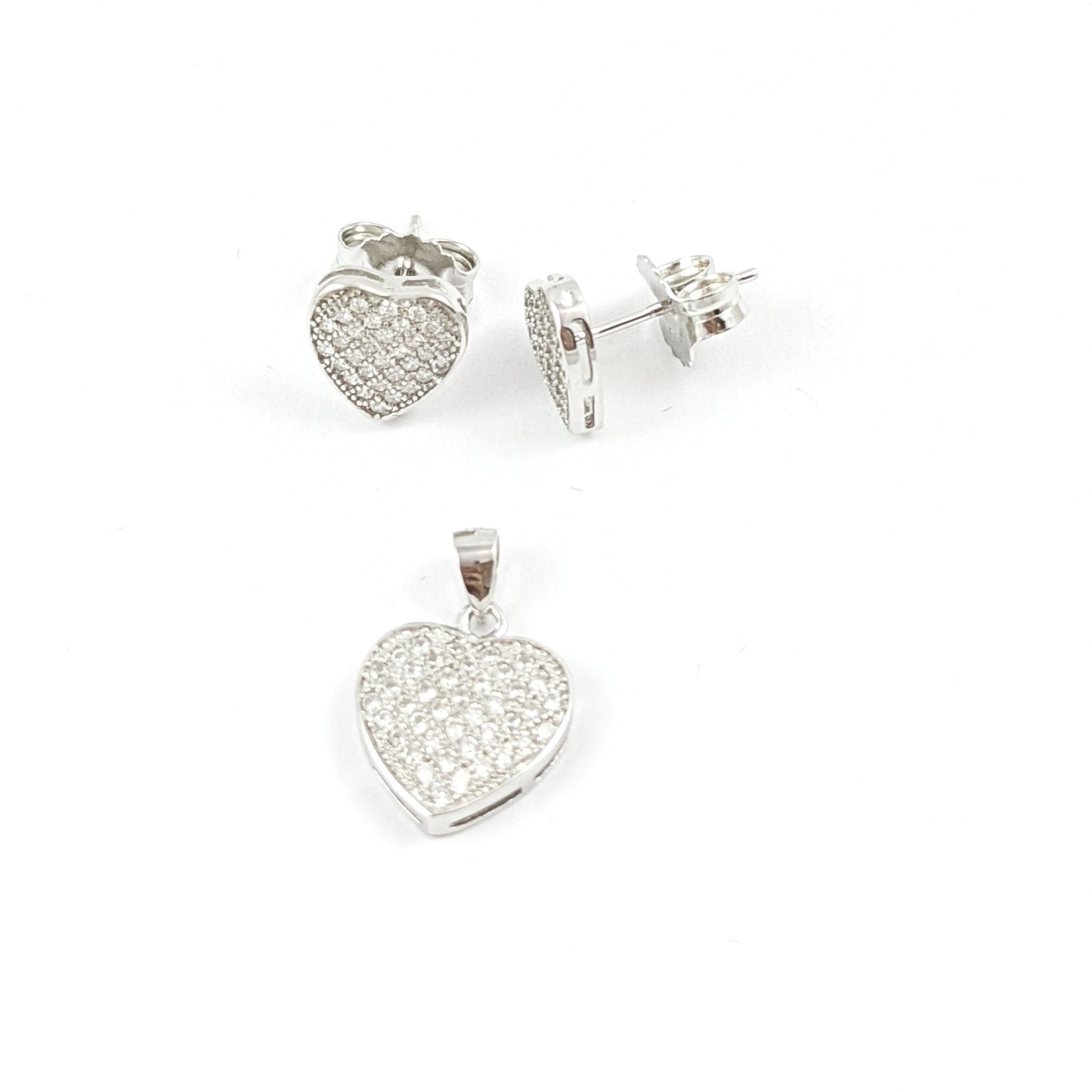 Conjunto Plata Corazones
