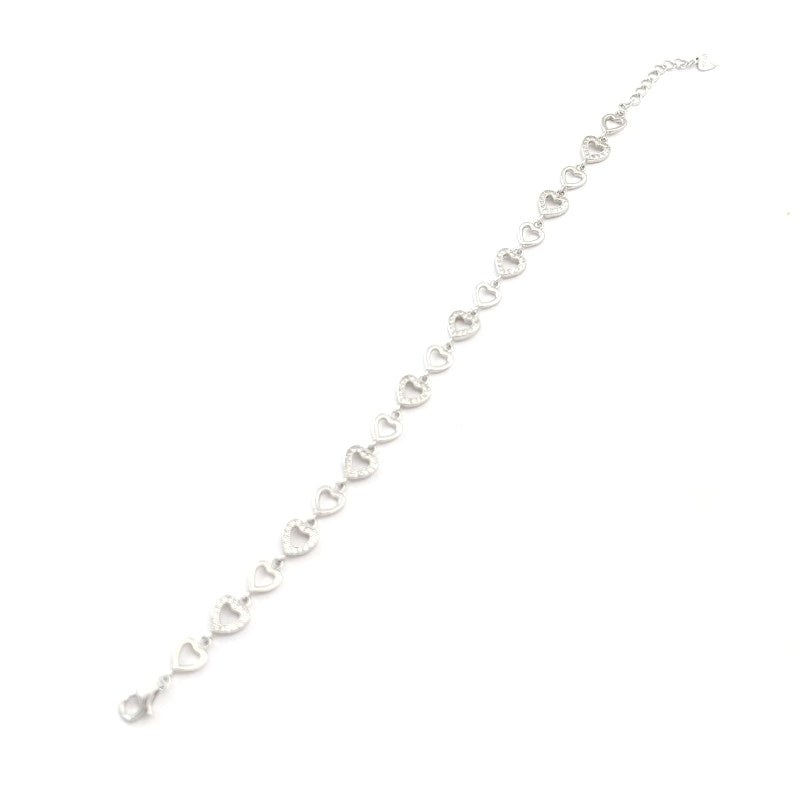 Pulsera Plata Corazones